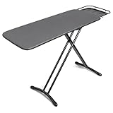 Duwee 18'x46' Ironing Board with Heat Resistant Cover and Thicken Felt Pad,Deluxe Iron Board with Steam Iron Rest,Adjustable Height Heavy Duty Ironing Board Full Size,Heavy Sturdy Legs,Black