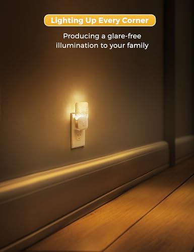 Image of L LOHAS LED Night Light Plug into Wall, 8-Color Changing+Soft White 3000K, Dusk to Dawn Sensor, 3 Lighting Modes, Nursery Night Light for Kids, Bedroom, Hallway, Room Decor