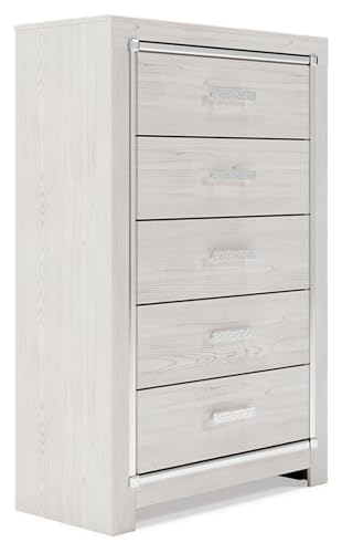 Signature Design by Ashley Altyra Contemporary 5 Drawer Chest, White