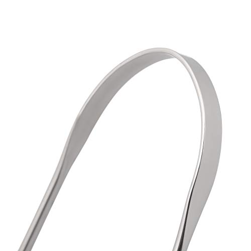 KKmoon Raspador de língua limpador de aço inoxidável para limpeza de respiração fresca escova de den