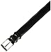 Perry Ellis Men's Leather Belt with Stitched Edges and Antique Silver Buckle (Available in Big & Tall), Black, 46