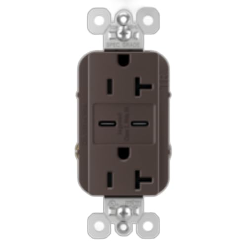 Legrand 20 Amp Tamper Resistant Spec Grade Fast 6.0A USB Type C Dark Bronze image 2