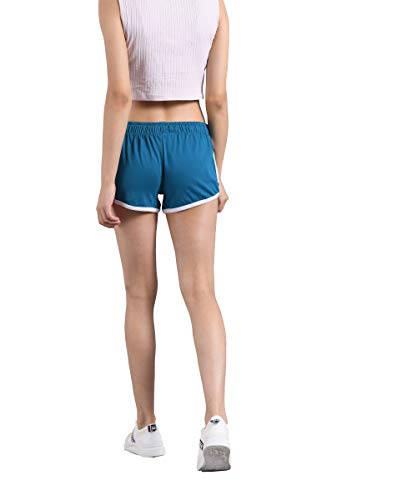 Image of KOTTY Purple and Light Pink Plain Women Night Shorts (Purple & LightPink-34)