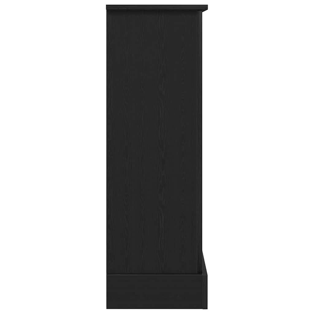 Kaminumrandung Schwarz Eichen-Optik 90x30x90 cm Holzwerkstoff Kamin Ofen Zubehör Feuerstelle Schwedenofen Kachelofen Funktionale Ablage Wohnzimmer Terrasse