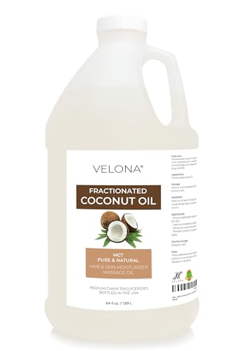 velona MCT Coconut Oil 64 Fl Oz | 100% Pure and Natural Carrier Oil | Fractionated | Skin, Face, Body, Hair Care | Use Today - Enjoy Results