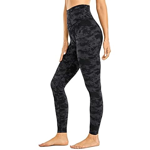 CRZ YOGA Women's Naked Feeling Mesh High Waist Gym Leggings Sports Yoga Pants-28 Inches Tie Dye Smoke Ink 28'' - Super High Waist 10 Cover