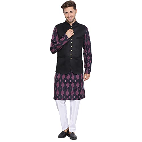 Image of hangup 3 Pc Kurta Pajama Set for Men (3PC 17AGolden)