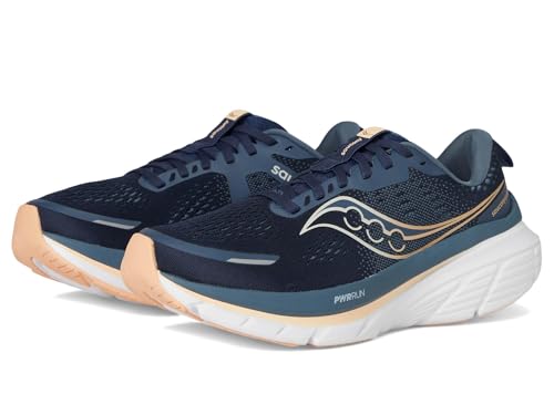 saucony メンズ ガイド 18 スニーカー, ネイビー/アプリコット。, 24.5