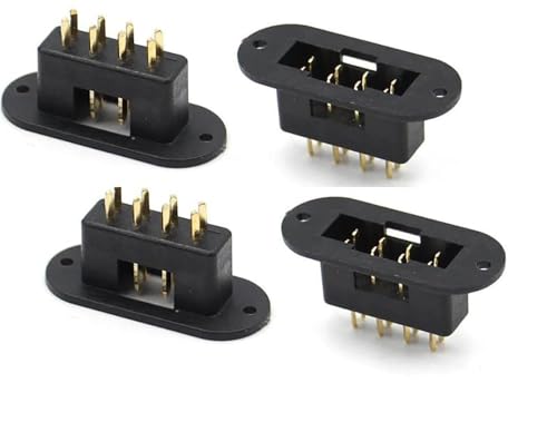 SPARKHOBBY MPX 8 Pin Male and Female Plug Connector Servo Signal 8 Core Charger Low Current Connection Adapter for RC Car Airplane Parts (4pcs Black Male)
