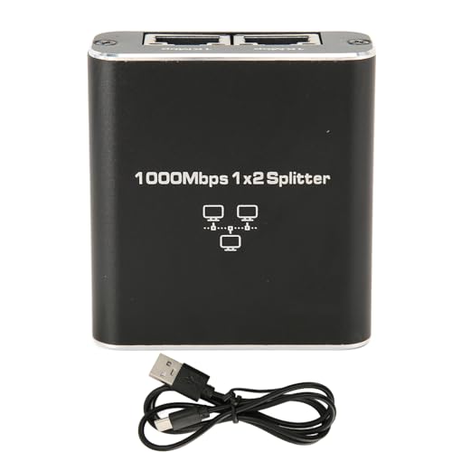 Divisor de gigabit ethernet, Divisor de Cable de Internet 1 en 2 out 1000mbps Interruptor de Alta Velocidad Red gigabit aleación de Aluminio Interruptor de Interruptor