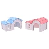SHINEOFI Casa Rifugio per Piccoli Animali 2 Pezzi, Nascondiglio per Criceti e Porcellini D’india, Cuccia Colorata Facile da Pulire per Habitat e Riposo Confortevole