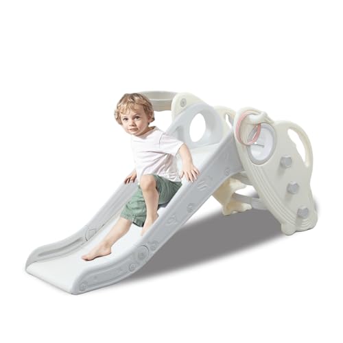 hoopyosms 3-in-1 Kinderrutsche, Faltbar Babyrutsche mit Basketballkorb,...