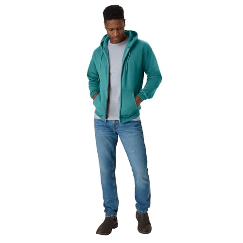 Image of Hanes Men's Zip-up Hoodie, Ecosmart Fleece Full-zip Hoodie for Men, Hooded Sweatshirt