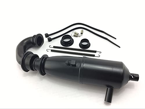 Rc Black Rear Tuned Pipe Exhaust Pipe Set For 1/10 Scale Rc Nitro Cars Mt Truck/Buggy/Onroad Race Touring Car Toys #TOP3