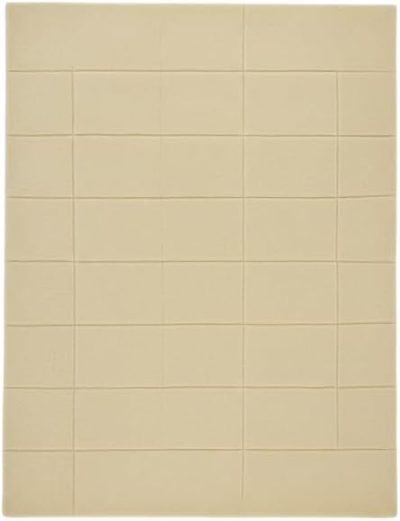 Hand-Tufted Wool Area Rug – Contemporary Geometric Grid Design, Elegant Rugs for Living Room, Bedroom, Dining Space & Entryway 9 x 12 Feet Beige