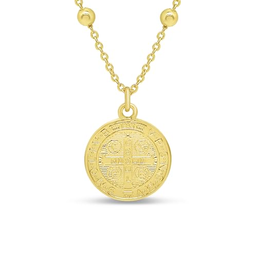 14k Gold Plated Catholic Medallion Necklace, 17.5 Inches2