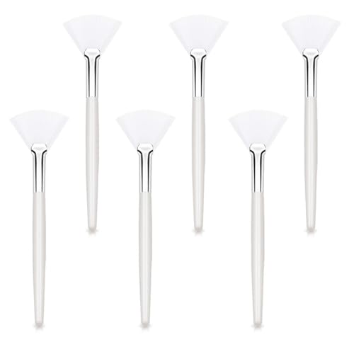 Face Mask Brushes - ShiningUU 6 Pcs Soft Fan Shape Applicators for Clay/Mud Masks | Facial Brush Cosmetic Applying Tools for Peel, Sleeping Mask | UK Beauty Tools