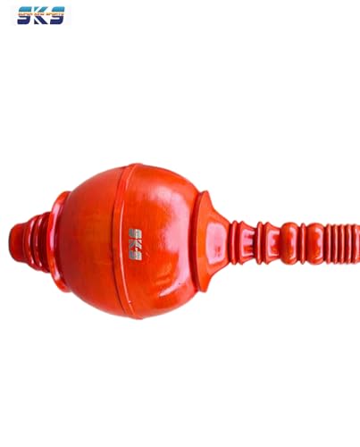 Image of SKS BHAGVA GADA Wooden Indian Vintage Gada, Clubs, Meel, Clubbell, Karla Kattai, Mugdar, Original Manufactured from Super King Sports (5, Kilograms)