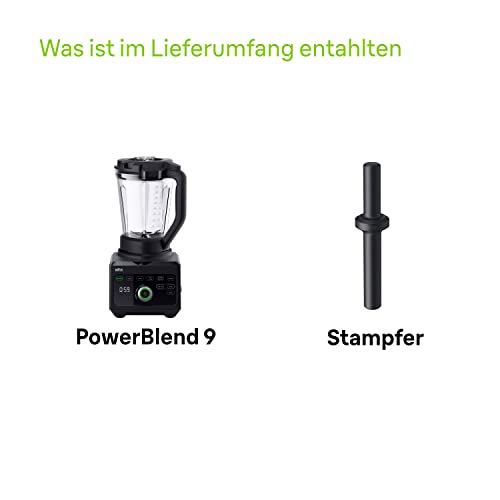 Braun Household Hochleistungsmixer PowerBlend 9 JB9040 - Standmixer mit einzigartiger dreieckiger Karaffe, 10 Geschwindigkeitsstufen, 1600 Watt Motor, Pulsfunktion, leicht zu reinigen, schwarz – Bild 8