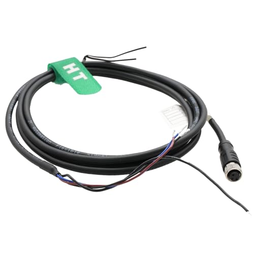 Image of HangTon Actuator Sensor Cable M8 3 Pin Female Flying Leads for Omron Banner Baumer Turck SICK Automation Control Field Device Shielded PVC 5m