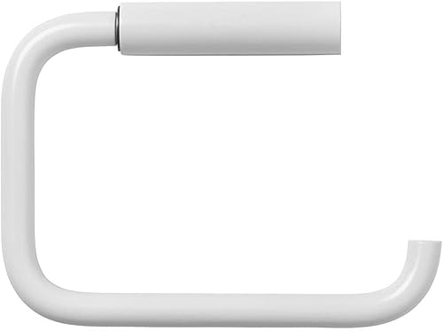 blomus MODO - Soporte de pared para papel higiénico con revestimiento de titanio blanco