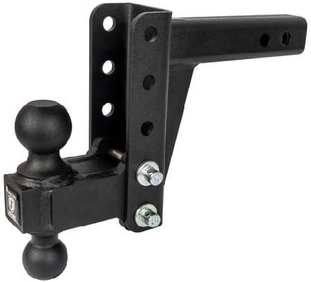 Bulletproof Hitches™ 2.0" Adjustable Medium Duty (14,000lb Rating) 6" Drop/Rise Trailer Hitch with 2" and 2 5/16" Dual Ball (Black Textured Powder Coat)