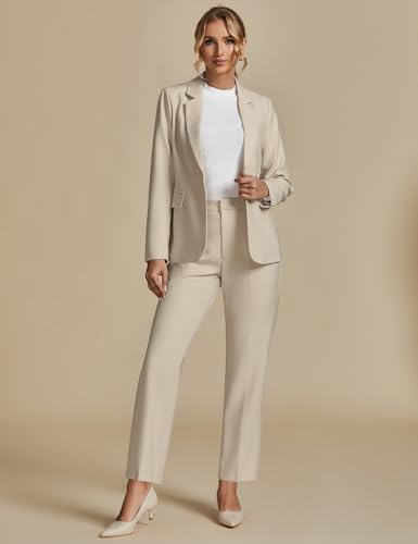 Image of luvamia Women's Two Piece Sets Pants Suits Dressy Business Casual Outfits Professional Blazer Pantsuits Set Work Office
