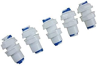 ZAOJIAO Tube Bulkhead Connector Push Fit Quick Connect for RO Water Reverse Osmosis System (Pack of 5) (1/4" Tube Bulkhead Connector)