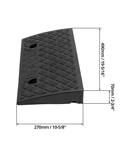 QWORK® 2 Stück Bordsteinrampen Aus Kunststoff, Auffahrrampe, Für Rollstühle, Motorräder, 49 X 27 X 7 cm
