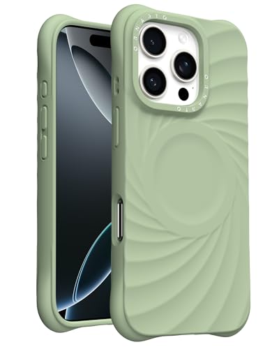 Étui de protection militaire iPhone 16 Pro Max ORNARTO premium silicone liquide Matcha