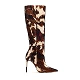 FOFOQUEI Women’s Animal Print Knee High Stiletto...