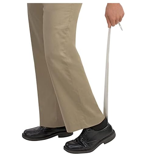 DMI Extra Long Handled Steel No Bend Shoe Horn, 24 Inches, White