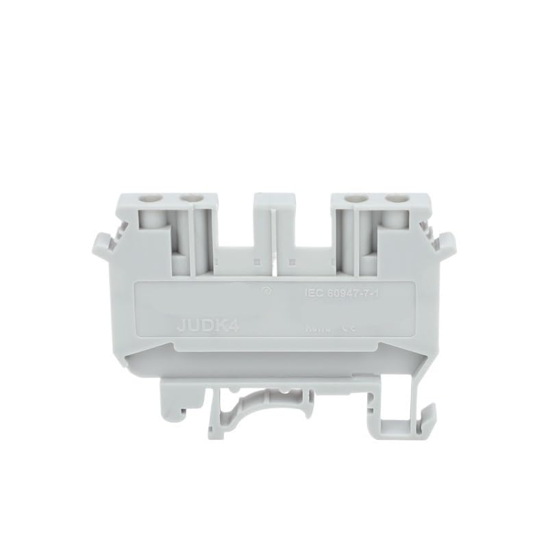 UDK-4 Screw-on DIN Rail Terminal Blocks 2 Inputs 2 Outputs Wire Connector Feed-Through 4-Conductor UDK4(Fixed Bridge FBI10-6,2 pcs)