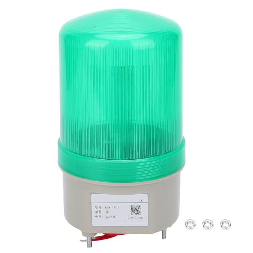 LED Lampeggiante Lampada per Apparecchiature di Allarme Spia Luminosa di Emergenza Lampada Visiva 220VAC (Verde)