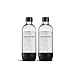 SodaStream DuoPack Tritan 1L Ersatzflaschen für alle gängigen Wassersprudler mit Kunststoff-Flaschen mit Schraubgewinde, 2X 1 L PET-Flasche, Schwarz Ersatz 2x  günstig Kaufen-SodaStream DuoPack Tritan 1L Ersatzflaschen für alle gängigen Wassersprudler mit Kunststoff-Flaschen mit Schraubgewinde, 2X 1 L PET-Flasche, Schwarz