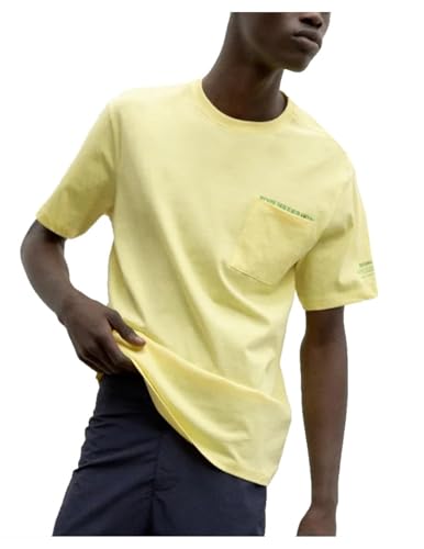 T-shirt Deaalf Ecoalf col rond manches courtes jaune pour homme