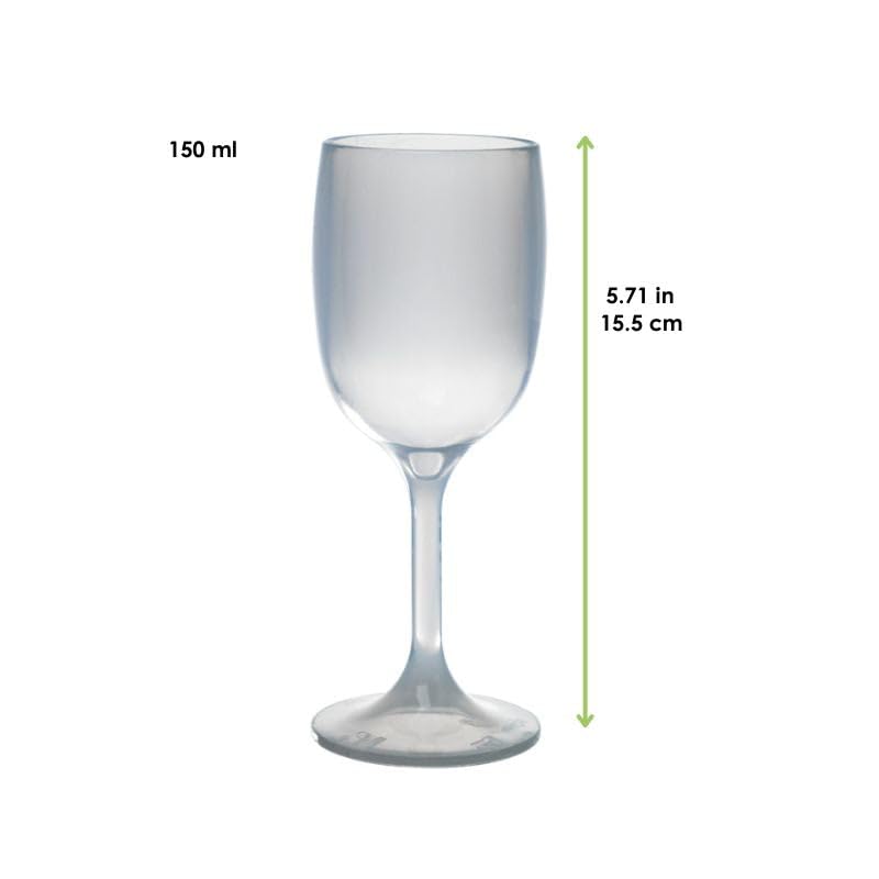 PacknWood Reppoly Copa Vino Reutilizable PP Transparente 150ml - 12 Uds | 6x5.5x15.5 cm, Hostelería Catering Eventos, Ref 294PPVIN16