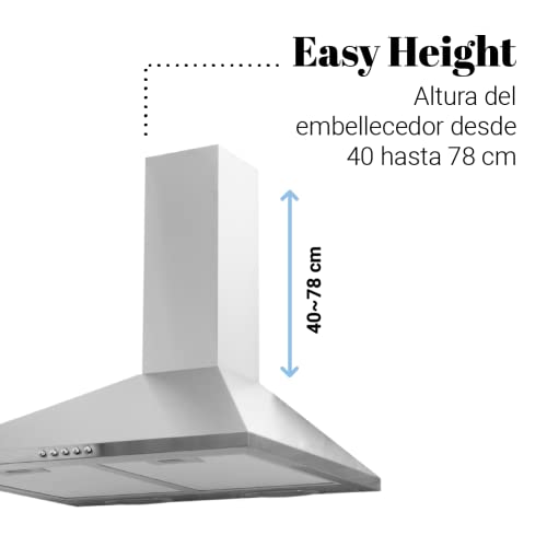 Universal-Blue-Campana-Extractora-piramidal-Acero-inoxidable-de-60-cm-3-velocidades-Filtros-de-aluminio