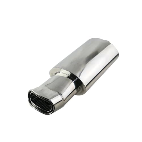 Tuyau d'échappement 63 mm avec silencieux de course argenté et embout carré pour voiture sport