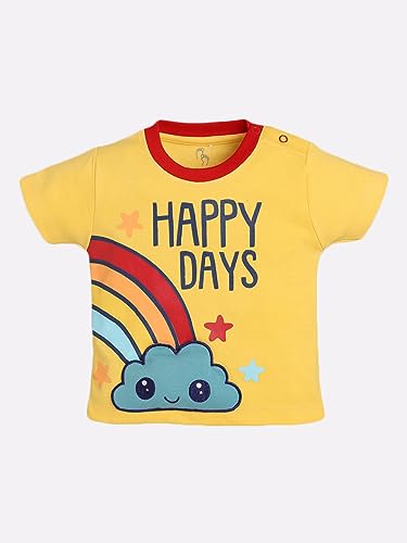 Image of BABY GO Cotton Printed Baby T-Shirt and Shorts Set | Short Sleeve Casual Top and Bottom Clothing Set | Summer Wear Nightwear Outfits for Infants, New Born Baby Boys and Baby Girls