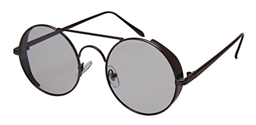 Round Side Shield Sunglasses w/Flat Color Lens 5115-FLCR