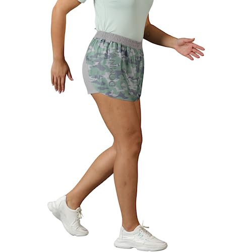 Image of DOMIN8 Basic Shorts for Women | Gym Shorts | Best for Yoga, Training Short for Girls | Casual fit | Grey Camouflage - XS