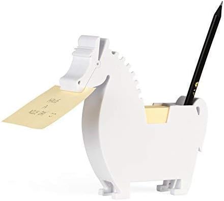 Horse Memo Dispenser and Pen Holder Note pad Clip for Note pad Gifts for co-Workers,2 Packs memo (Horse, White)