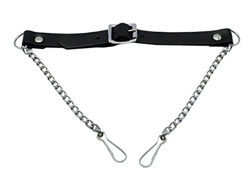 Scottish Kilt Black Leather Sporran of ROB ROY Jacobite with Lace Tassels & Chain Belt Medium4