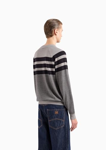 Armani Exchange Men's Wool Mix Horizontal Color Blocked Turtle Neck Sweater4