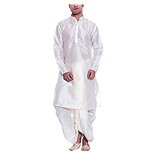 Kurta y Dhoti de seda beige 38: ropa étnica cómoda que no aprieta