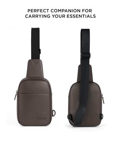 Image of COUNSELOR Sling Bag for Men, Vegan Leather Crossbody Chest Bag, One Shoulder Side Bag, Adjustable Strap, Zipper Closure, Multiple Compartment, Lightweight Stylish Bag for Daily Commute, KIRO