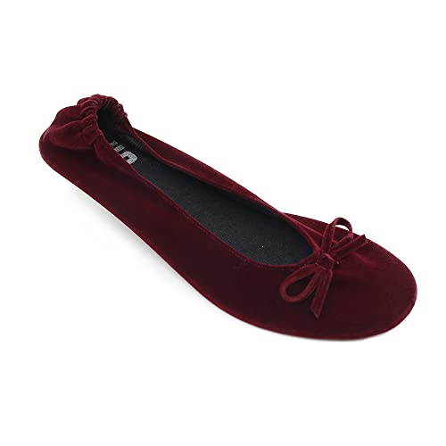 Image of Velvet Foldable Flats for Women, Portable Ballet Shoes for Travel & Events