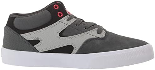 DC Kid's Kalis Vulc MID Skate Shoes, Grey/Grey/Black, 11 US Unisex Little | Image 5