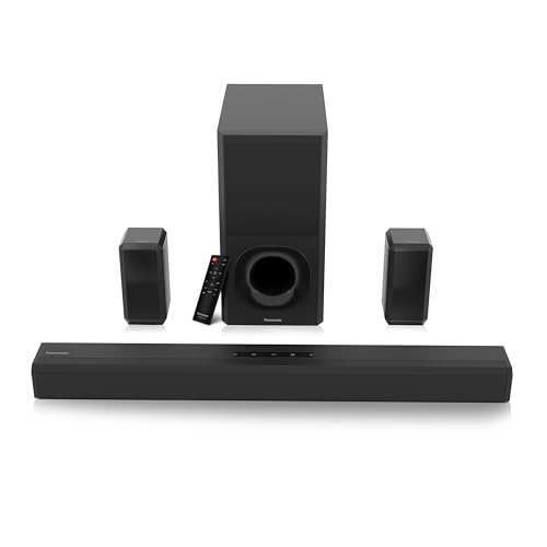 Image of Panasonic 600W 5.1 Ch Sound Bar with 3D Surround Sound Speaker System, Dolby Digital Plus Touch Control,BT 5.3, USB,HDMI ARC,Optical,Aux with Remote Control (SC-HTS600GWK, Black)